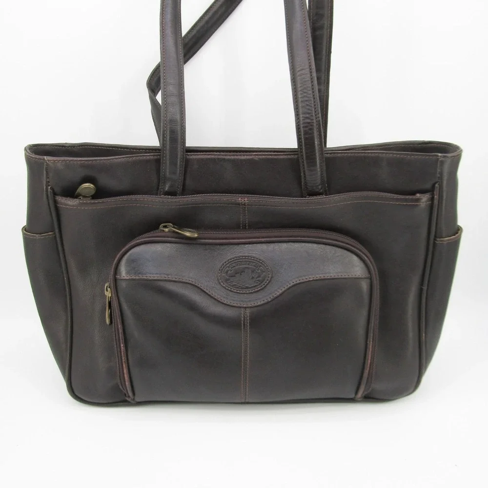 Santa Fe Dilana Briefcase Men's Leather Laptop Vintage Distress Dark brown
